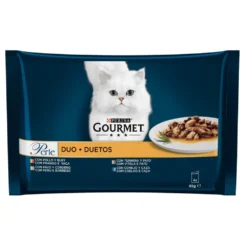 Purina Gourmet Perle Duo Aux Viandes Délicates En Sauce Pour Chats 4x85 g