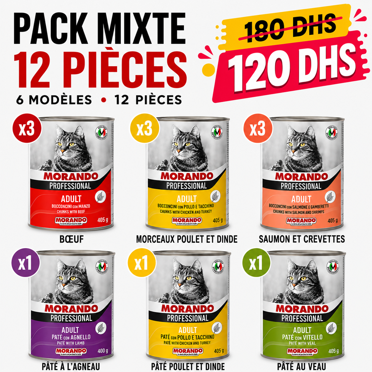 Pack Promo 12 Morando Pour Chats 400g