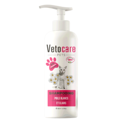 Shampooing Poils Blanc/Clairs Chat Vetocare 200ml