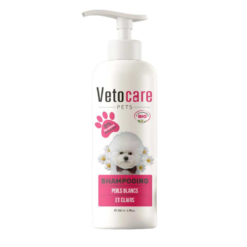 Shampooing Poils Blanc/Clairs Chien Vetocare 200ml