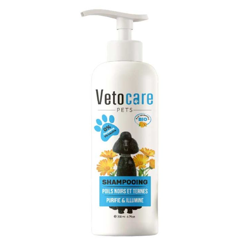 Shampooing Poils Noir/Ternes Chien Vetocare 200ml