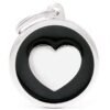 Médaille Classic Cercle Grand Noir avec Cœur