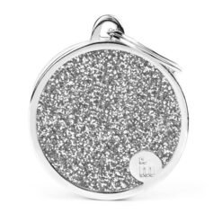 Médaille Shine Cercle Grand Glitter Gris