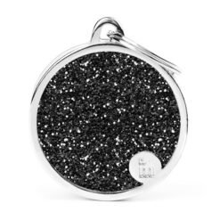 Médaille Shine Cercle Grand Glitter Noir