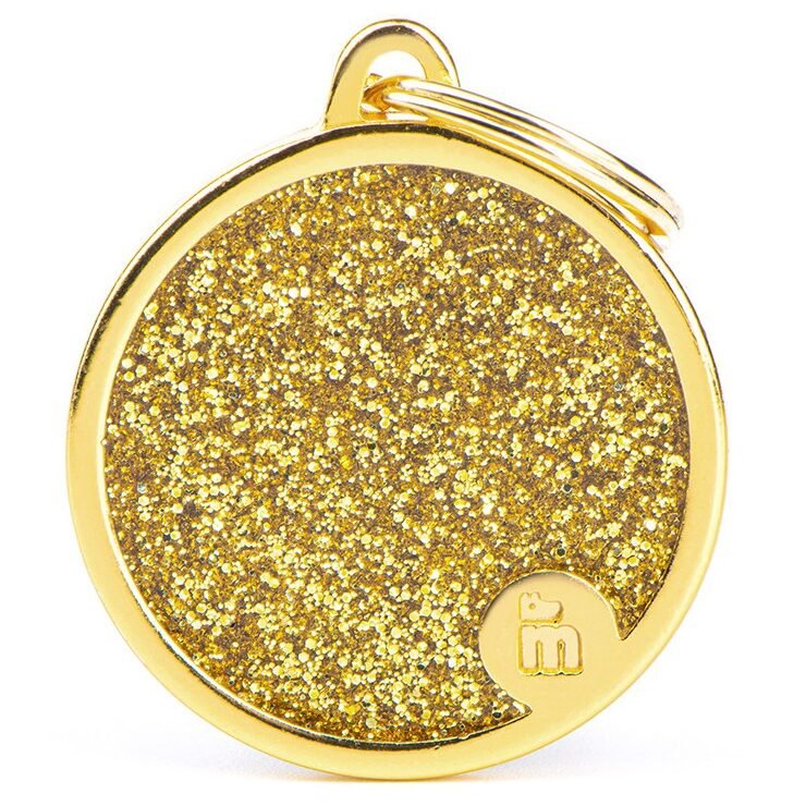 Médaille Shine Cercle Grand Glitter Dorée