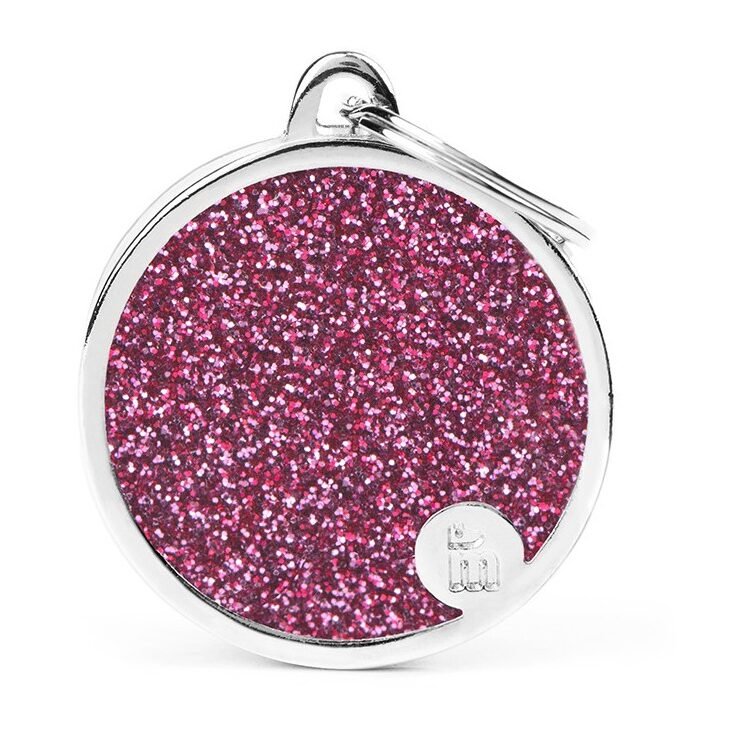 Médaille Shine Cercle Grand Glitter Rose