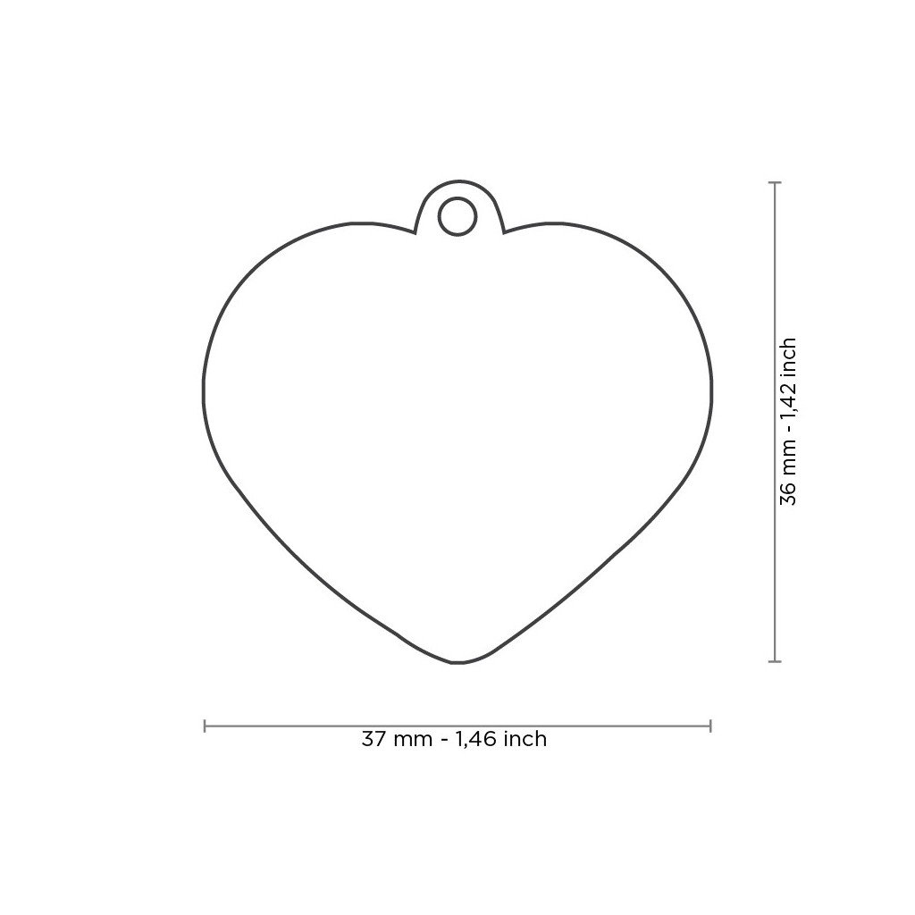 Médaille Shine Cœur Grand Glitter Gris – Image 2