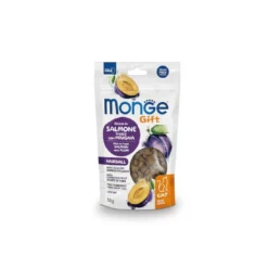 Monge Friandises pour Chat Adulte Stérilisé Fourrée et Croustillante au Saumon et à la Prune Hairball 50g