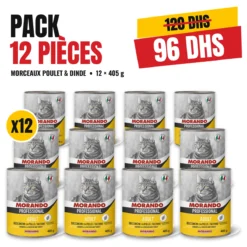 01- Pack Promo 12 Morando Poulet Pour Chats 400g