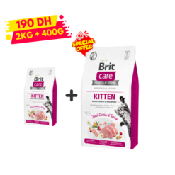Brit care Kitten Grain Free healthy growth and development 2kg +400g Gratuit