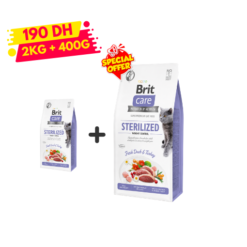 Brit Care Cat Grain-Free STERILIZED AND WEIGHT CONTROL 2kg +400g Gratuit