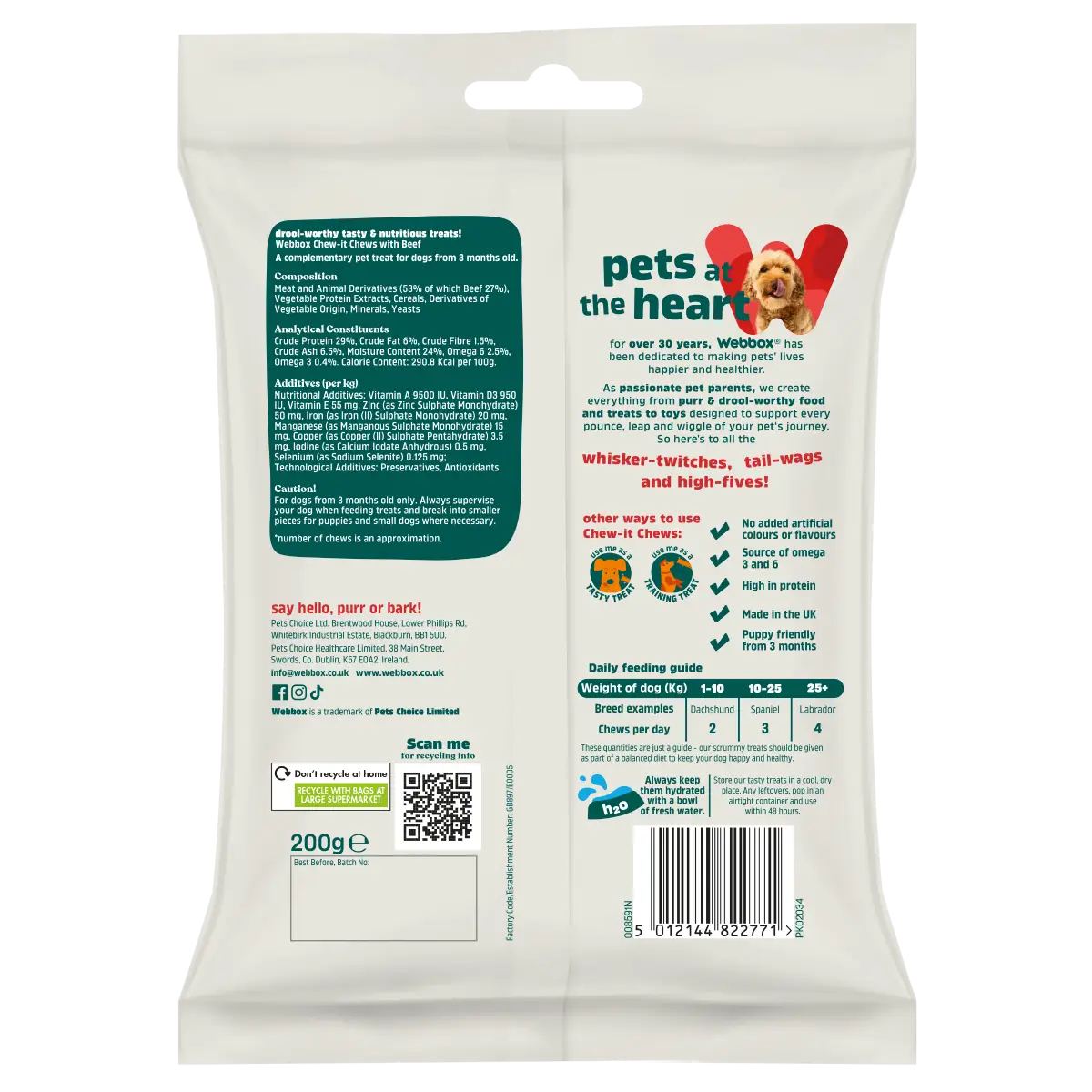 Webbox Friandises à Mâcher Meaty Chew-it au Bœuf pour chiens 200g – Image 2