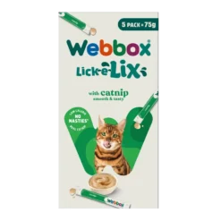 Webbox Lick-e-Lix pour Chat avec Catnip 5 x 15g
