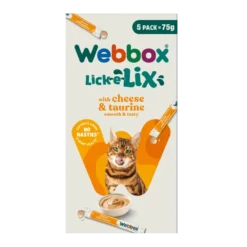 Webbox Lick-e-Lix pour Chaton et Chat Saveur Fromage et Taurine (5x15g)