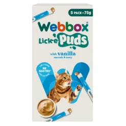Webbox Lick-e-Puds pour chaton et chat à la Vanille (5x15g)