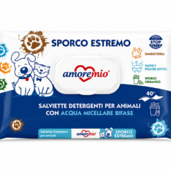 Lingettes Amoremio humides pour chiens et chats (40 PCS) Sporco
