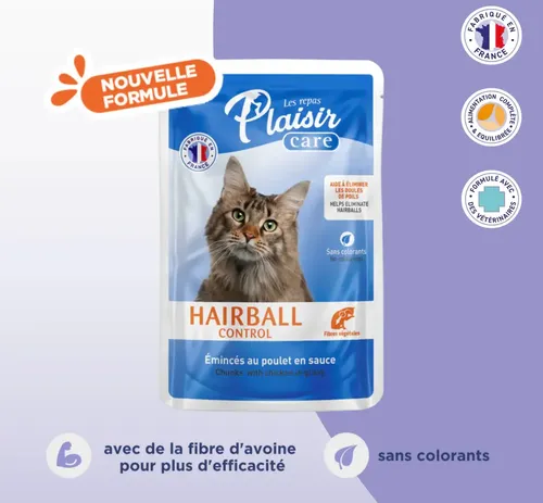 Plaisir Sachets 85g d’émincés Hairball Au Poulet