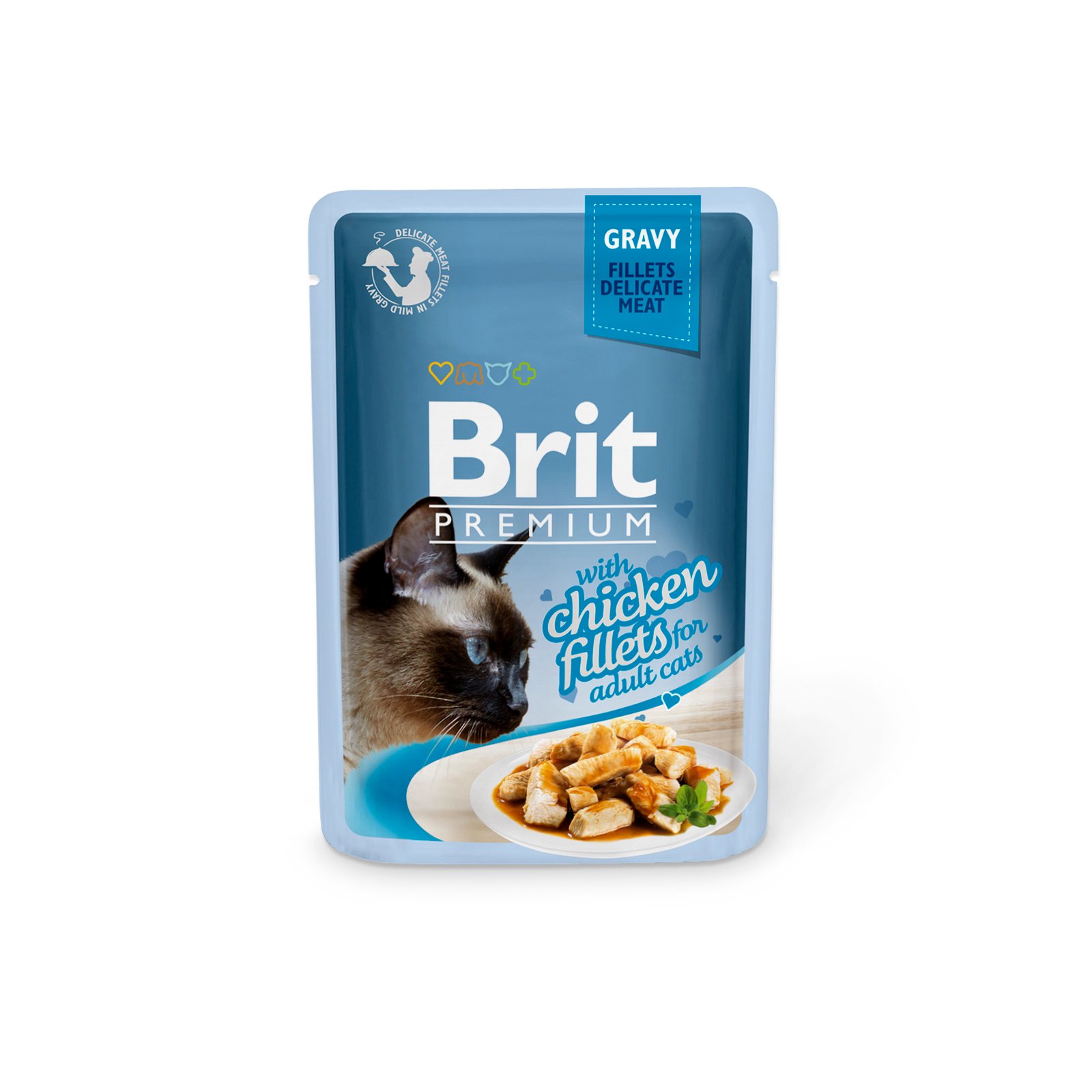 Brit Premium Cat Delicate with Chicken Fillets in Gravy for Adult Cats (Poulet En Sauce) 85g