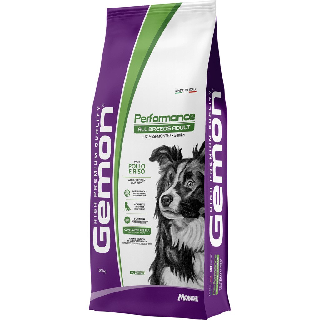 Gemon Performance Pour Adultes De Toutes Races Avec Poulet Et Riz 20Kg