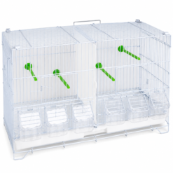 Cage à Oiseaux en Fer Pliable Avec séparateur Central Plateau à tiroir Cage pour Perroquets de Taille Petite à Moyenne  60 x 26 x 39.5 cm