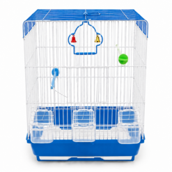 Cage à Oiseaux en Fer Pliable Rectangulaire Avec 3 mangeoires 35 x 48 x 28 cm