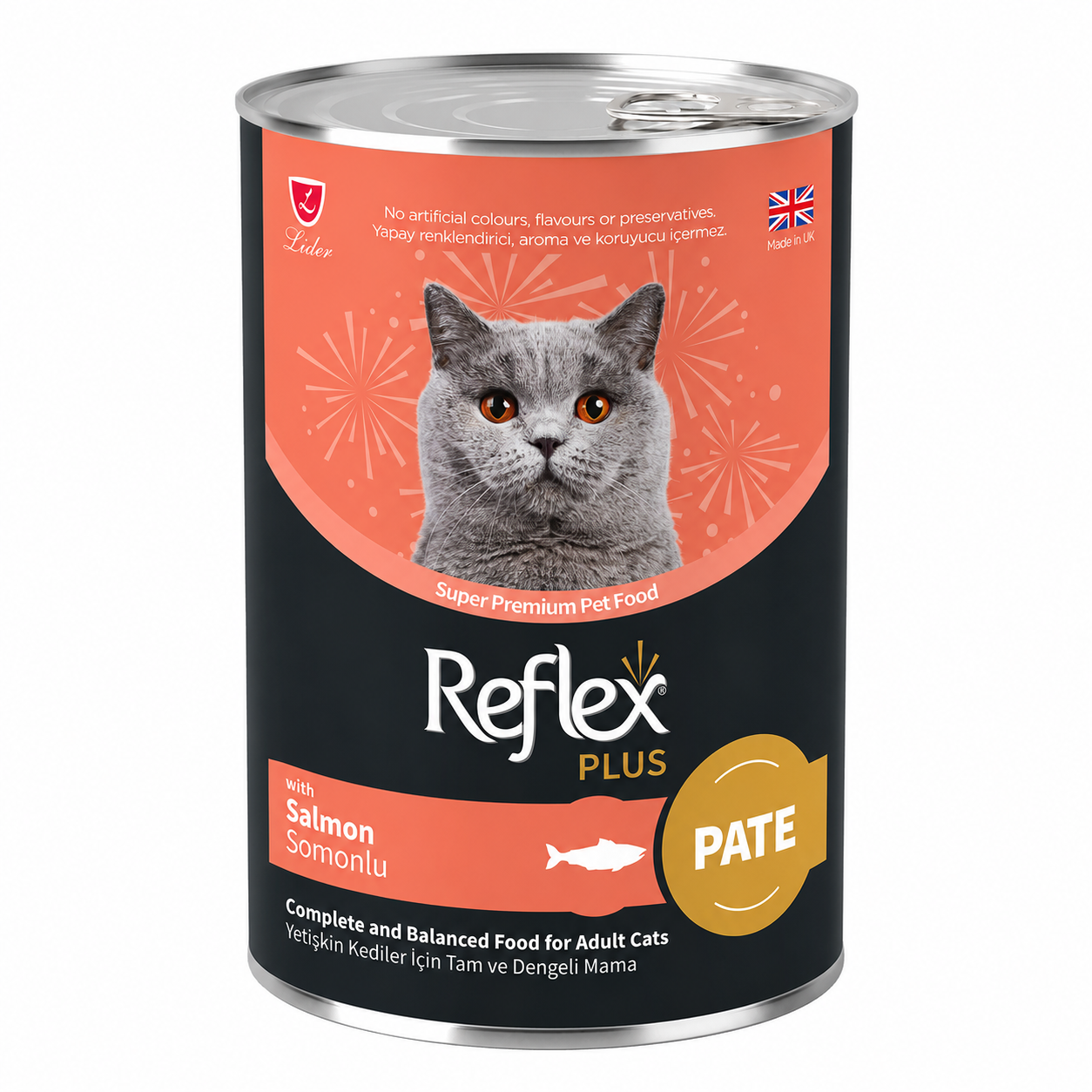 Reflex Plus Pâté au Saumon pour Chat Adulte 395g