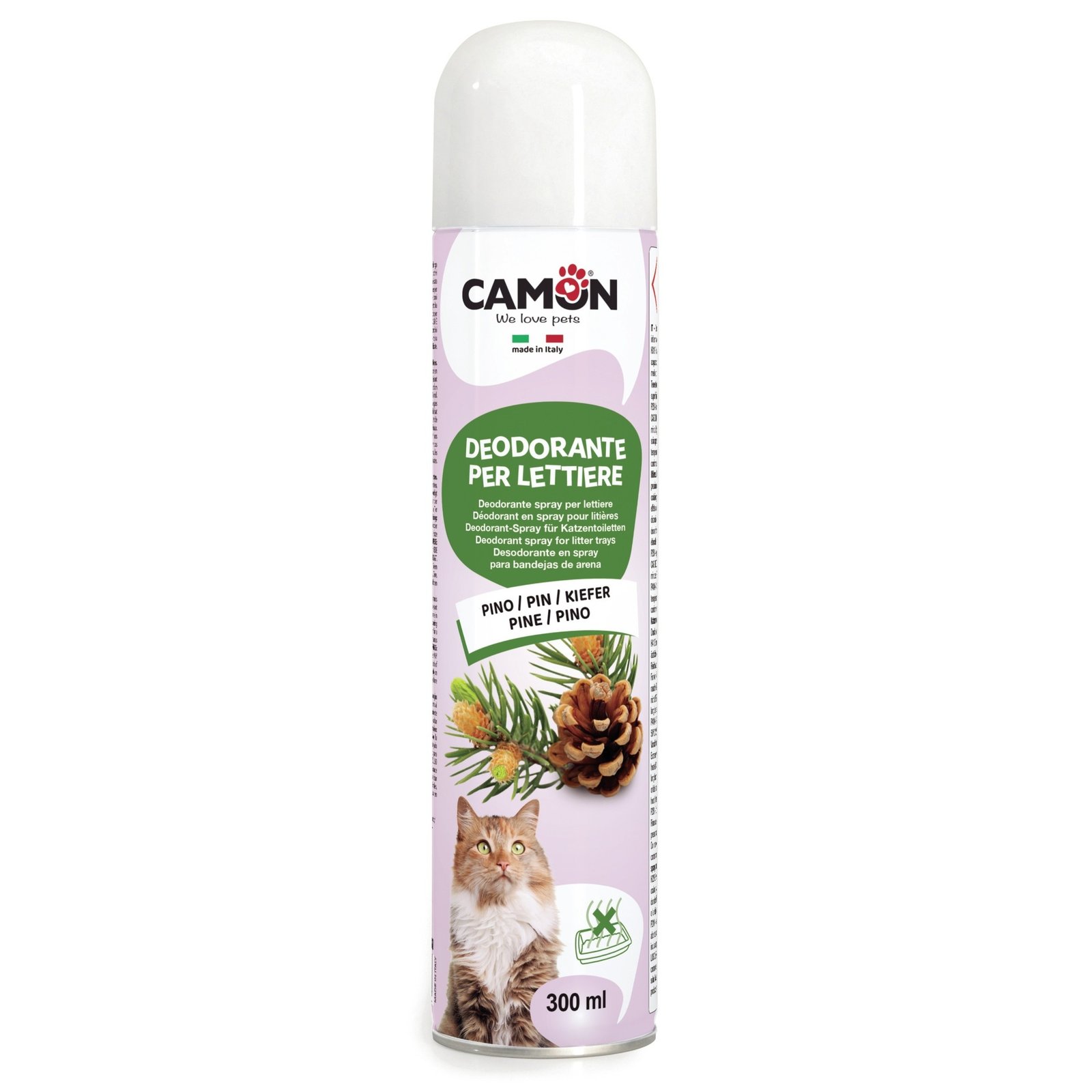 Désodorisant Camon en Spray au Pin pour Bacs à litière 300ml