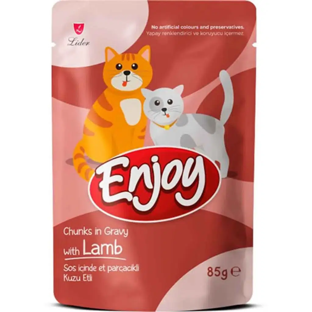Enjoy Pâtée pour Chat Morceaux d'Agneau en Sauce 85g