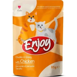 Enjoy Pâtée pour Chat Morceaux de Poulet en Sauce 85g