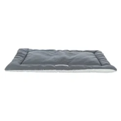Tapis de couchage Farello Peluche/Tissu Tissé 60×50 cm Blanc-Gris/Gris