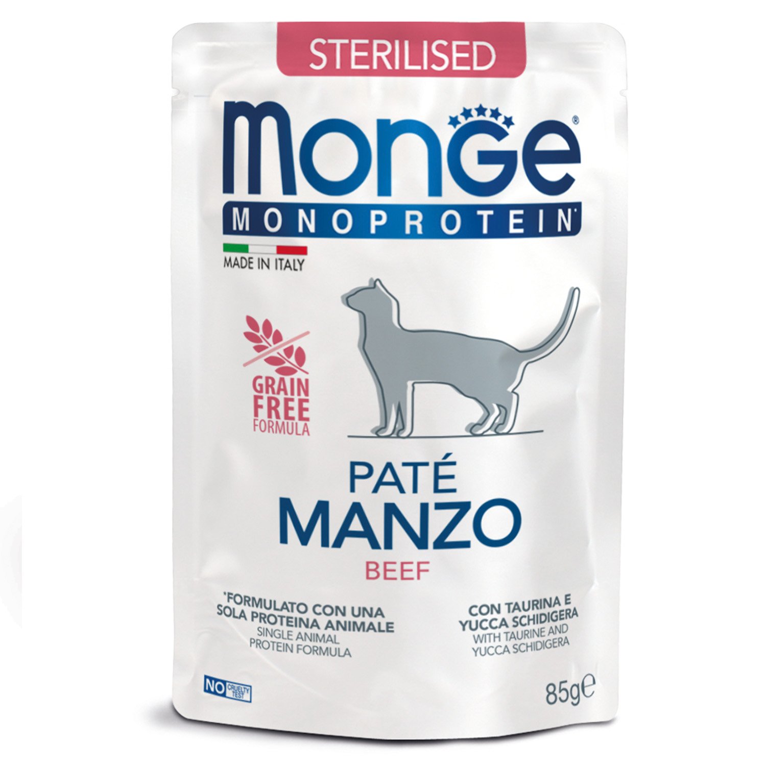 Monge Monoprotéine Pour Chat Stérilisé Pâté De Bœuf 85g