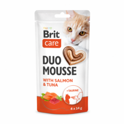 Brit Care 4 friandises Mousse Crémeuses Duo au Saumon et au Thon 4 × 14 g