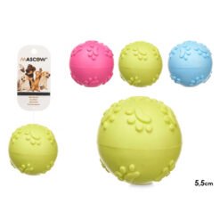 Jouet Chien et Chat Boule de Silicone Motif Empreinte ø 5,5cm