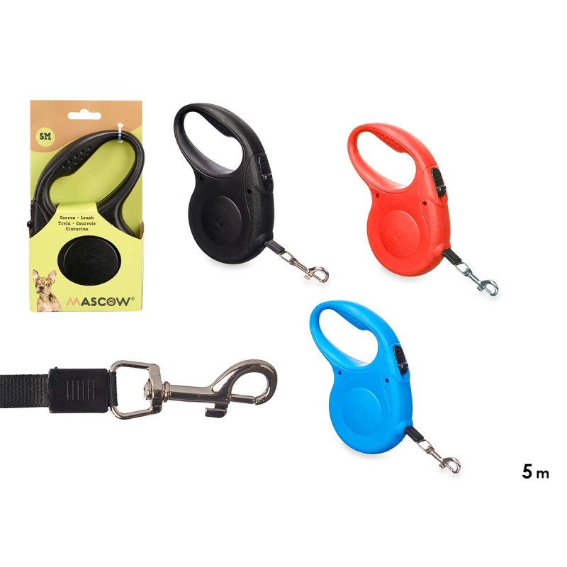 Laisse Retractable Mascow 5m (Rouge | Bleu | Noir)