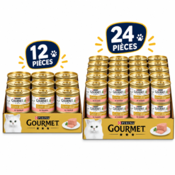 01- Pack Gourmet Gold Mousse au Saumon 85g pour chat ( 12 | 24 )