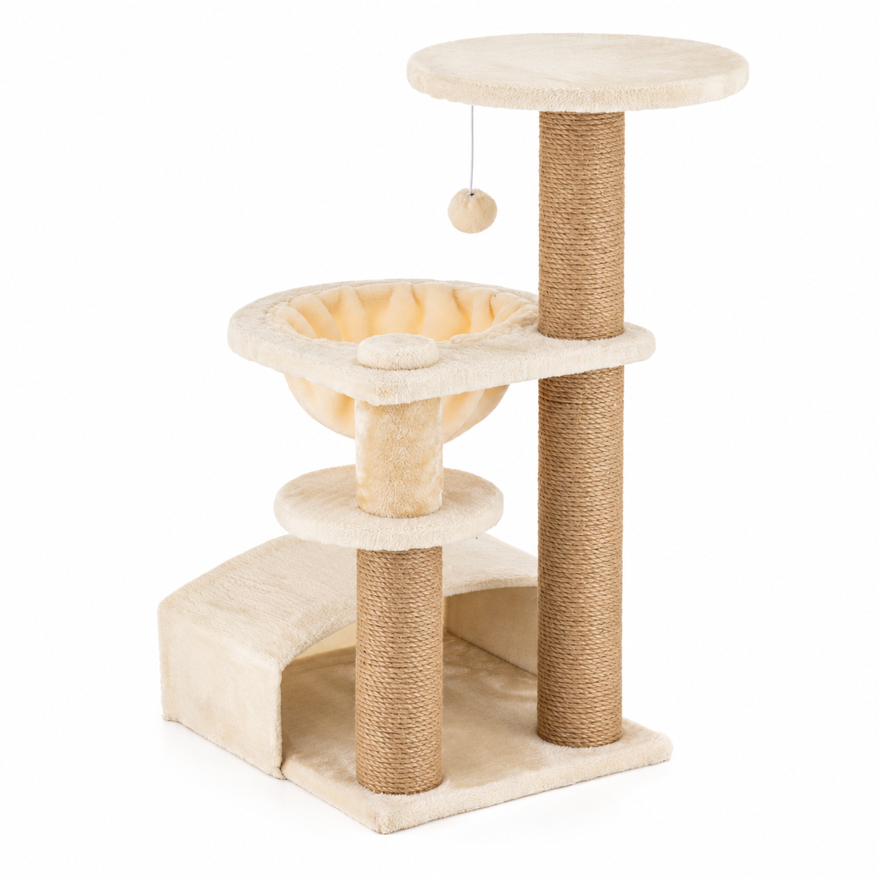 Arbre à Chat Avec Double Niche Beige Leopet 40 x 50 x 80h